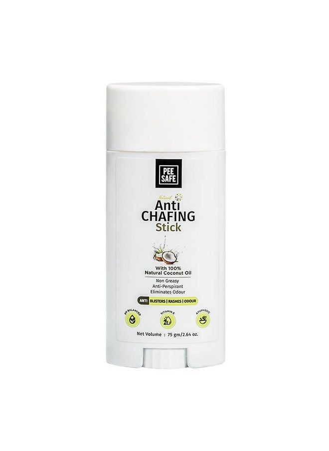 PEESAFE Pee Safe Anti Chafing Stick For Men & Women | 75Gm | For Underarm, Inner Thighs And Other Effected Area By Blisters, Rashes & Odour | Anti Rash Cream | 100% Natural Coconut Oil | Paraben & Silicone Free | Maintain Skin’S Ph | Goodness Of Aloe Vera & Vitamin E  - Image 1