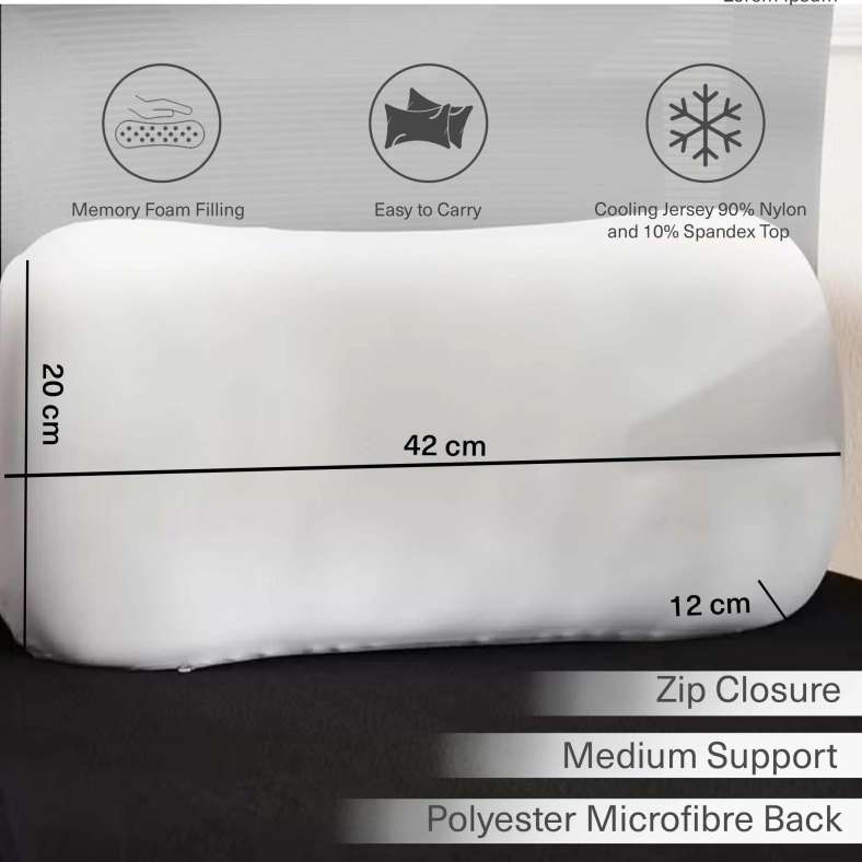 Pan Home Cooling Memory Foam Cushion - Light Grey - Image 4