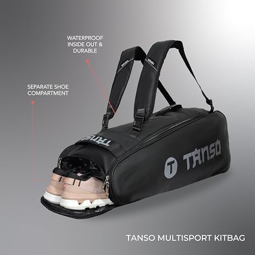 Tanso Professional Badminton Kit Bag | Spacious Multisport Racket Bag with Insulated Temperature Controlled Compartment, Separate Shoe Section & Premium Materials - Image 3