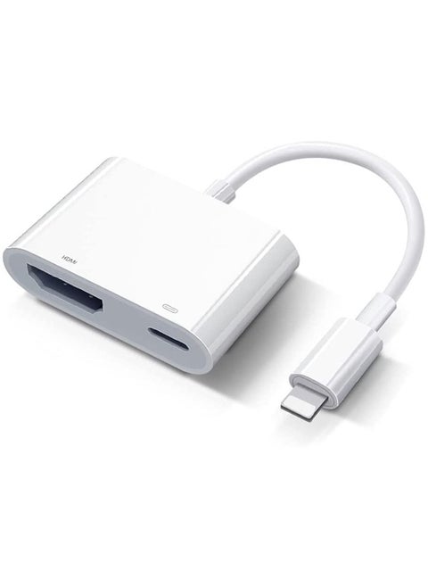 Apple Lightning Digital AV Adapter Apple MFi Certified Lightning to HDMI Adapter HDMI Cable Connector 1080P Sync Screen to TV/HDTV/Monitor/Projector Compatible with iPhone iPad