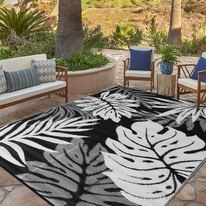 YONILE Outdoor Rug 5x8 ft Waterproof, Reversible Outdoor Plastic Straw Rug for Patios Clearance, Outdoor Area Rug Carpet RV Mat for Camping Backyard Deck Porch - Image 1
