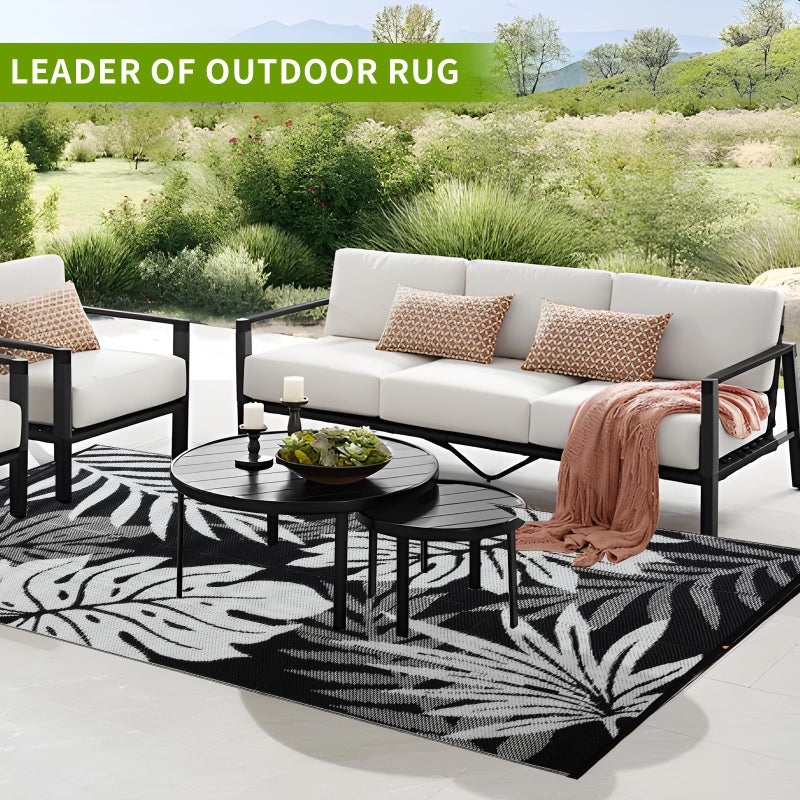 YONILE Outdoor Rug 5x8 ft Waterproof, Reversible Outdoor Plastic Straw Rug for Patios Clearance, Outdoor Area Rug Carpet RV Mat for Camping Backyard Deck Porch - Image 5