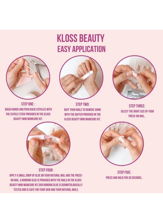 KLOSS BEAUTY Glossy Prep Short Square Nails Set Of 24 Reusable Uv Treated Gel Finished Presson Nails With Glossy Finish (Pinkish Nude Colour) - Image 3