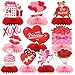 DTOFOOT 10 Pcs Valentine Honeycomb Centerpieces for TableValentines Day Table Centerpiece Decoration Pink Heart Table Topper Decor for Birthday Valentine Day Wedding Party Supplies - Image 2