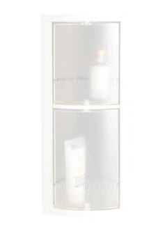 Primanova Rotating Corner Bathroom Shelf, Two Plastic Rotatable Shelves for Hanger Supplies, Mounted with Screws, 23 * 50.5 CM. (Transparent)  - Image 1