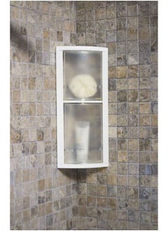Primanova Rotating Corner Bathroom Shelf, Two Plastic Rotatable Shelves for Hanger Supplies, Mounted with Screws, 23 * 50.5 CM. (Transparent)  - Image 3