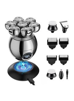 SYOSI 7D Bald Head Shavers for Men, 6 in 1 Wet Dry Electric Shaver for Face and Head, Waterproof Electric Razor for Men with LCD Display, Men's Grooming Kit with Wireless Charging Base  - Image 1
