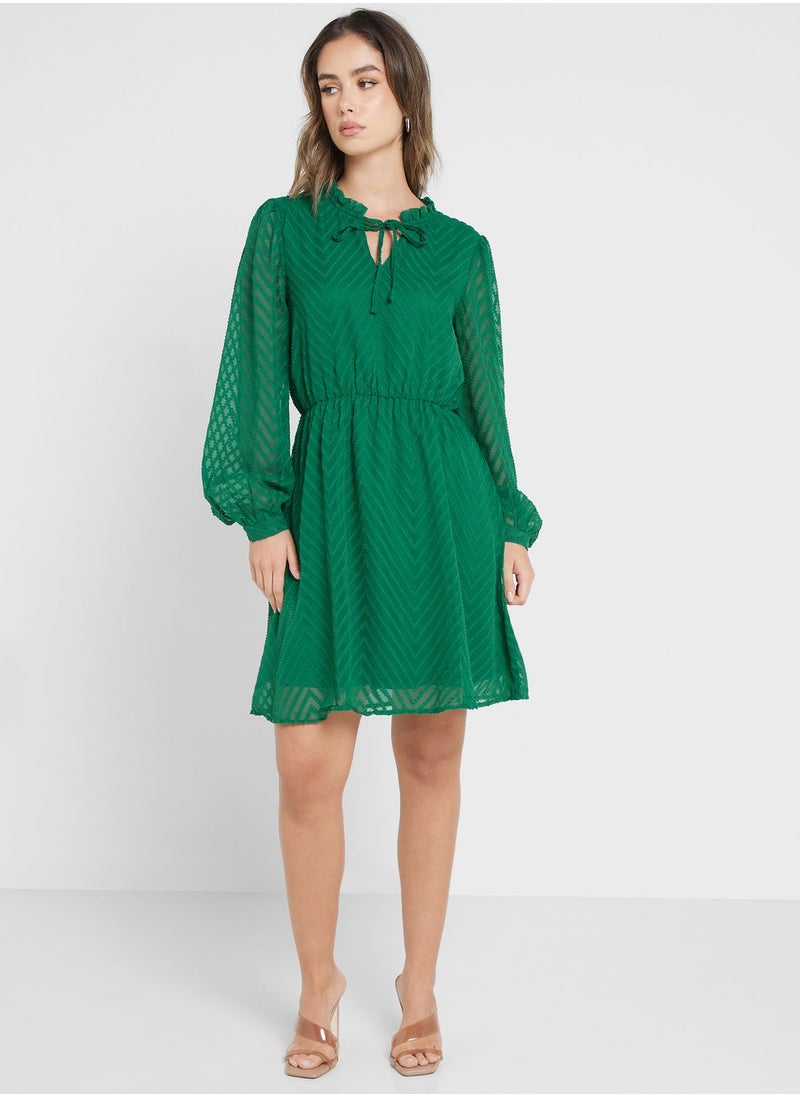 Jacqueline de Yong Textured Chiffon Mini Dress  - Image 4