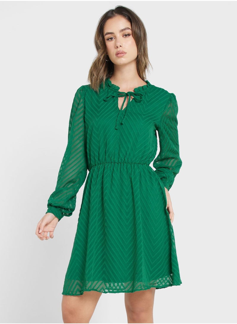 Jacqueline de Yong Textured Chiffon Mini Dress  - Image 1