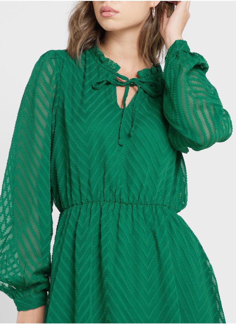 Jacqueline de Yong Textured Chiffon Mini Dress  - Image 3