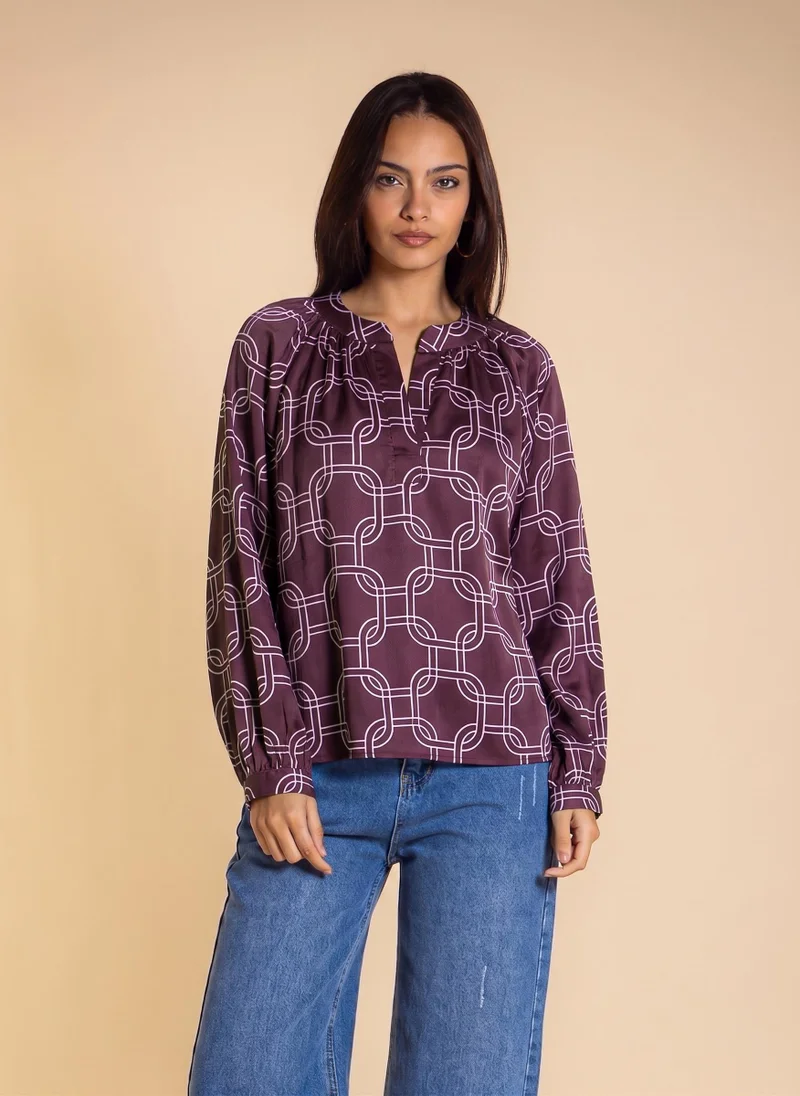 SHAPES PRINTED BLOUSE