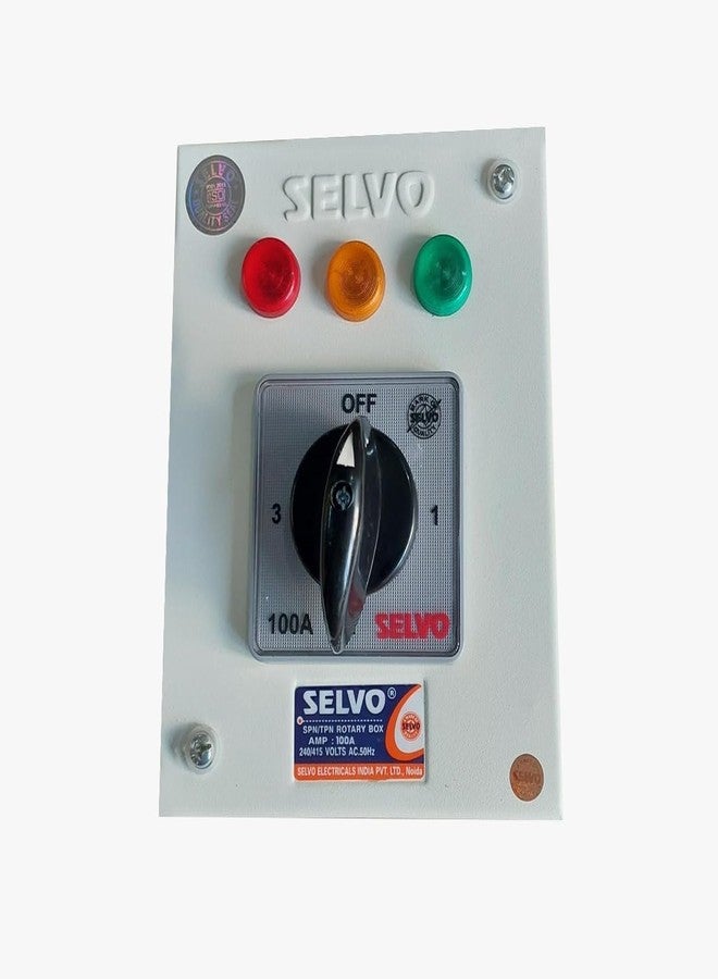 SELVO 100A Single Pole Neutral (SPN) Phase Selector Enclosure (with 1 pole 3 ways Duly wired Cam Operated Rotary Switch Fitted) - Image 3