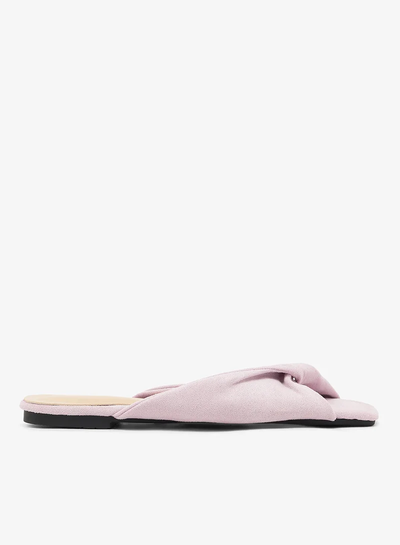 Suede Wrap Around Flat Sandals