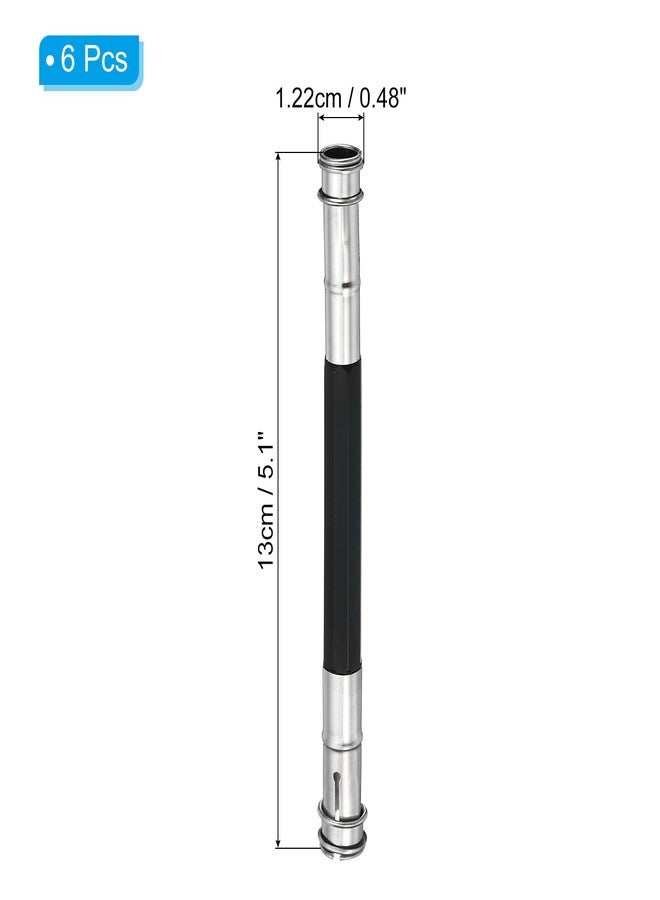 باتيكيل موسعات أقلام الرصاص من باتيكيل، عبوة من 6 قطع، حامل أقلام رصاص معدني مزدوج الرأس قابل للتعديل للفنانين للرسم والتظليل، أسود - Image 2