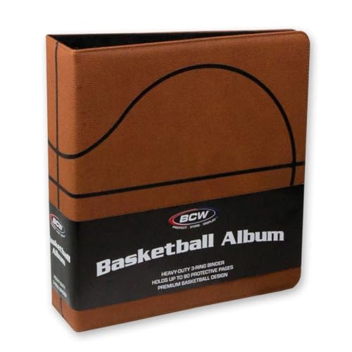 BCW 3-inch Sports Collectors Album - Basketball | Storage for Over 800 Cards | Ideal for Organizing Baseball, Football, Basketball Trading Cards | Aesthetic Display for Sports Memorabilia Enthusiasts - Image 1
