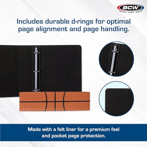 BCW 3-inch Sports Collectors Album - Basketball | Storage for Over 800 Cards | Ideal for Organizing Baseball, Football, Basketball Trading Cards | Aesthetic Display for Sports Memorabilia Enthusiasts - Image 4