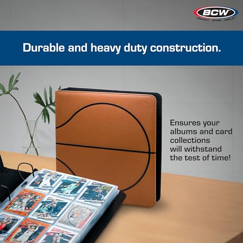 BCW 3-inch Sports Collectors Album - Basketball | Storage for Over 800 Cards | Ideal for Organizing Baseball, Football, Basketball Trading Cards | Aesthetic Display for Sports Memorabilia Enthusiasts - Image 5