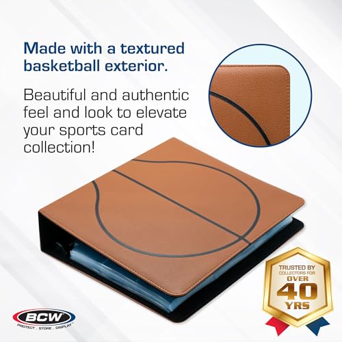 BCW 3-inch Sports Collectors Album - Basketball | Storage for Over 800 Cards | Ideal for Organizing Baseball, Football, Basketball Trading Cards | Aesthetic Display for Sports Memorabilia Enthusiasts - Image 2