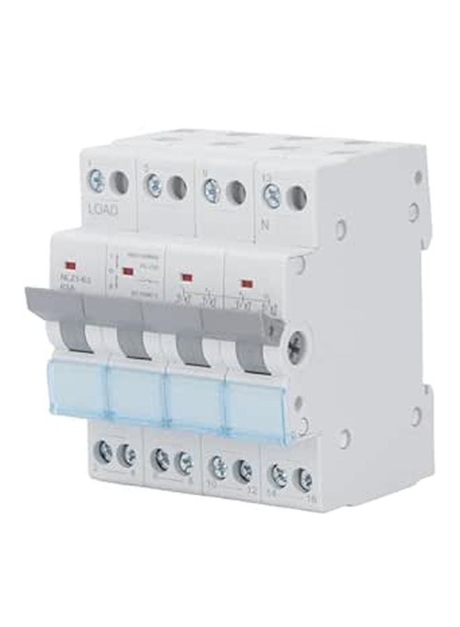 Dual Power Manual Transfer Switch 400VAC 63A DIN Rail Mount Single Side Interlock - Image 1