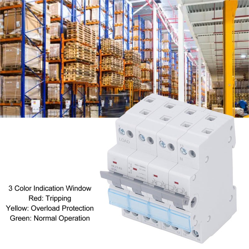 Dual Power Manual Transfer Switch 400VAC 63A DIN Rail Mount Single Side Interlock - Image 4