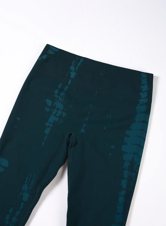 AUROLA Serpent Snake Seamless Scrunch Workout Leggings for Women,Girls Squat Proof Ribbed Thick Active Gym Pants,Ponderosa Green,XL - Image 2