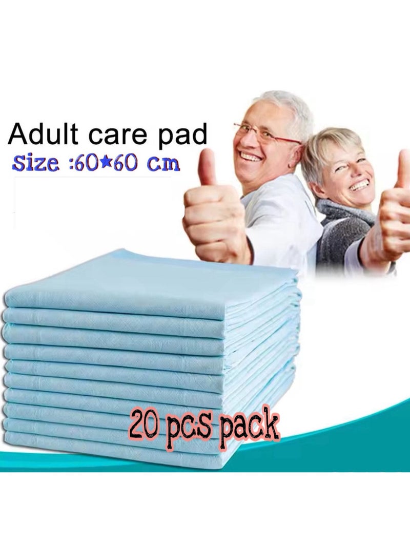 Disposable Underpads, Absorbent Incontinence Bed, Changing Mat For, Kids, Mothers, Elderly, Pets Underpads, Bed Protection 60x60 cm 20-Pieces - Image 1