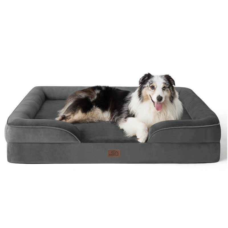 Bedsure Orthopedic Dog Bed for Extra Large Dogs - XL Washable Dog Sofa Bed Large, Supportive Foam Pet Couch Bed with Removable Washable Cover, Waterproof Lining and Nonskid Bottom, Dark Grey - Image 1