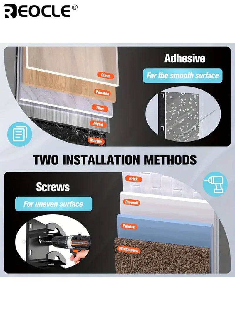 ريوكل رف قبعات بيسبول جداري يتسع لـ 10 قبعات منظم قبعات موفر للمساحة للممر والخزانة مصنوع من البلاستيك المتين للتخزين والعرض - Image 5