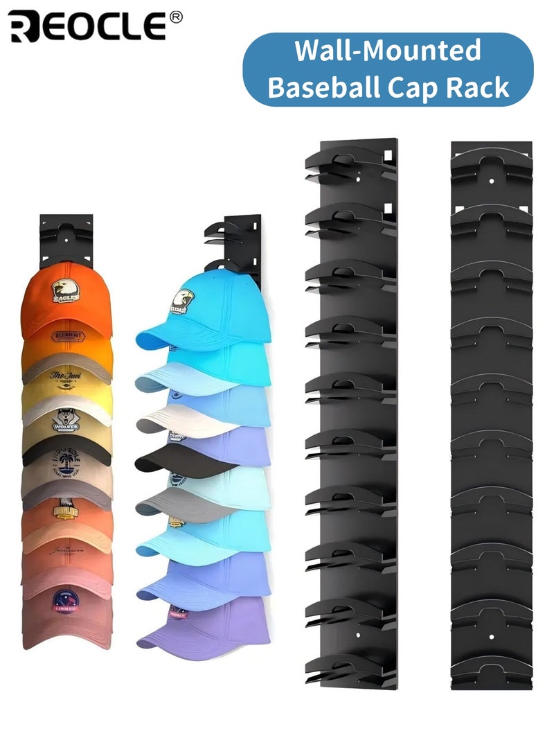 ريوكل رف قبعات بيسبول جداري يتسع لـ 10 قبعات منظم قبعات موفر للمساحة للممر والخزانة مصنوع من البلاستيك المتين للتخزين والعرض - Image 1