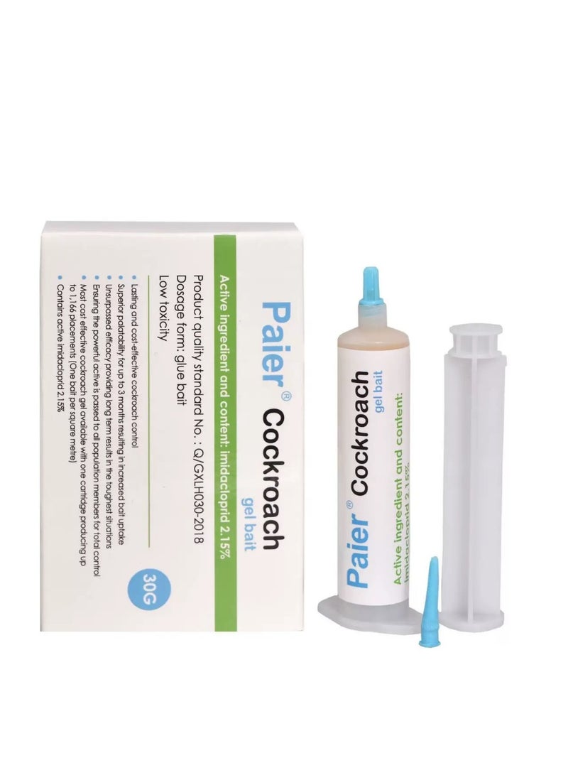 Paier Cockroach Killer Gel Bait Includes (1 Tube +1 Plunger +1 Tip) Multicolour 30grams - Image 2