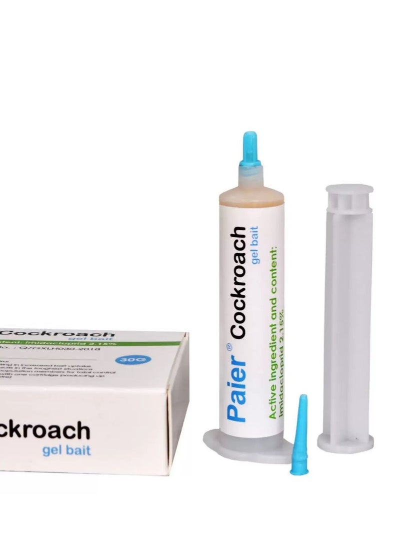 Paier Cockroach Killer Gel Bait Includes (1 Tube +1 Plunger +1 Tip) Multicolour 30grams - Image 3