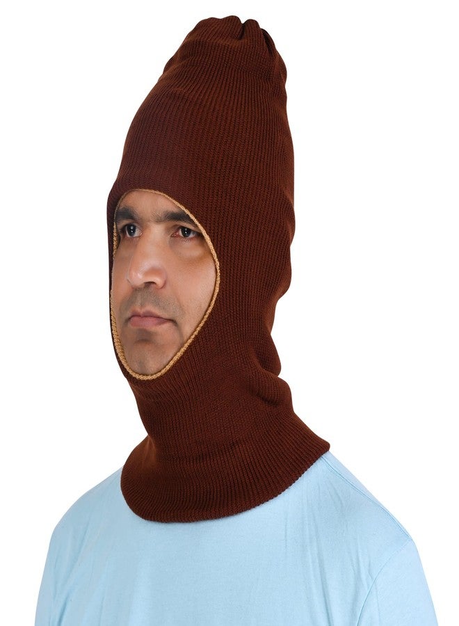 Queen Style Full-Face Men's Monkey Cap for Cold Weather - Single Pack (in, Alpha, Free Size, Standard, Brown) - Image 4