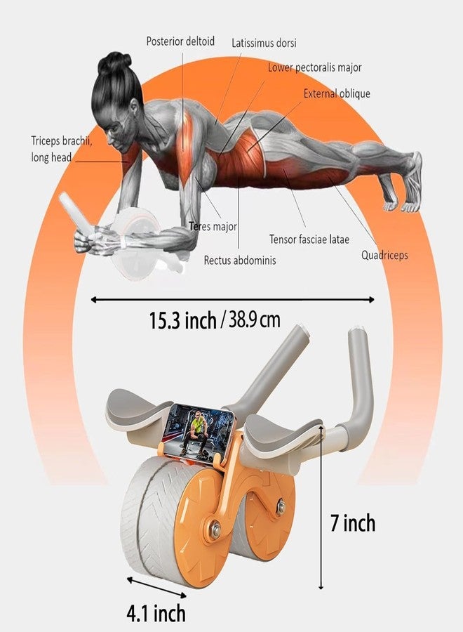Calyrex Automatic Rebound Ab Abdominal Exercise Roller Wheel - Core Strength Trainer, 2 In 1 Ab Workout Equipment, Exercise Wheels, Mute Roller, Dual Wheel Design - Image 4