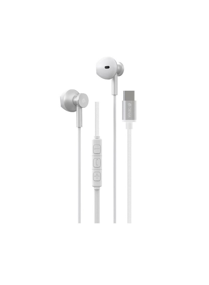 Devia HP68S Smart Series M1 Wired Earphone (Type-C Digital) - White - Image 5