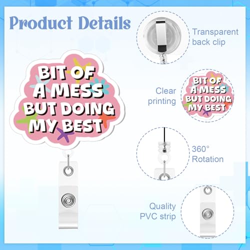 ZCPTZ 24 Pcs Funny Nurse Badge Reels - Acrylic Retractable Name ID Badge Holder Clip for Nurses, Doctors, Medical Staff Cute Nursing Accessories Gifts - Image 4