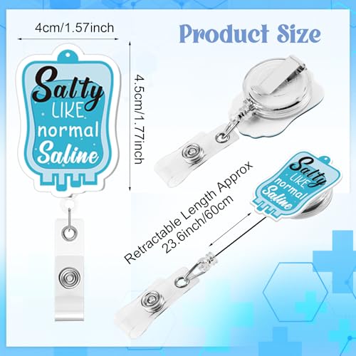 ZCPTZ 24 Pcs Funny Nurse Badge Reels - Acrylic Retractable Name ID Badge Holder Clip for Nurses, Doctors, Medical Staff Cute Nursing Accessories Gifts - Image 2