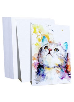 Fyess Fyess 120Pcs 100% Rag Cotton White Watercolor Paper Cold Press Paper Bulk Watercolor Drawing Student Artist for Kids,8 x 12 inch  - Image 4