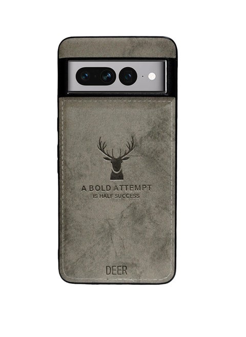 Digital Luxury Soft Texture Patterned Dirt-Resistant Anti-Shock Anti-Fingerprint Full Body TPU Case for Google Pixel 7 pro (Gray)