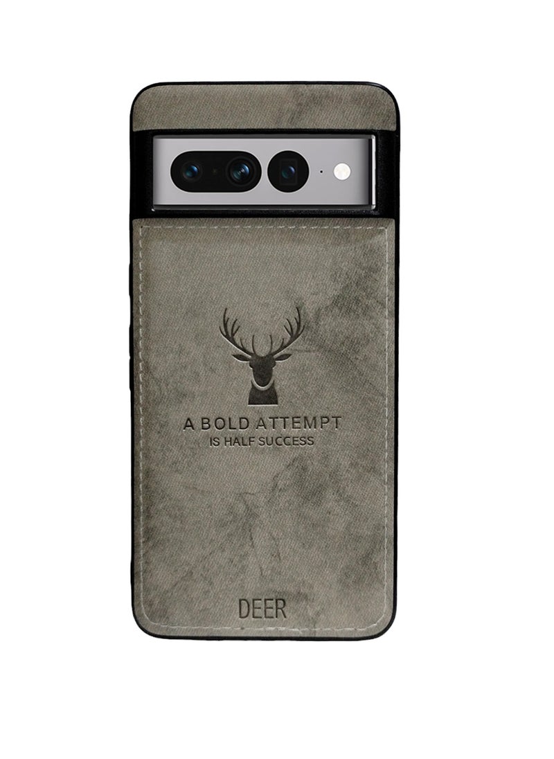 Digital Luxury Soft Texture Patterned Dirt-Resistant Anti-Shock Anti-Fingerprint Full Body TPU Case for Google Pixel 7 pro (Gray)