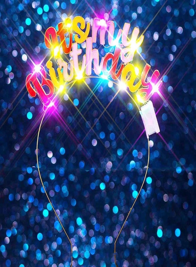 Zoestar Light Up Happy Birthday Headband Glow Birthday Theme Party Hair Accessories Women (Colorful, One Size) - Image 2