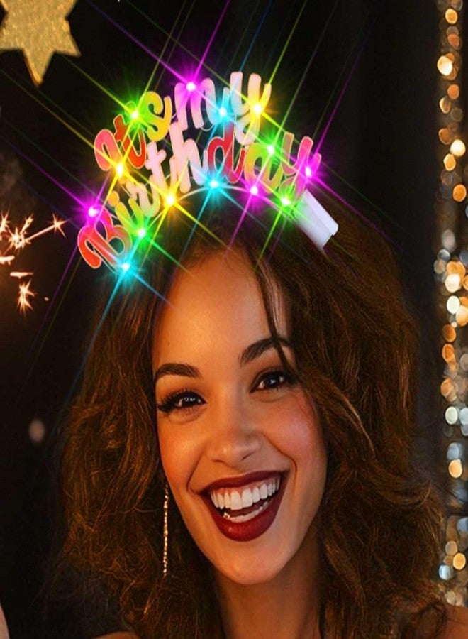 Zoestar Light Up Happy Birthday Headband Glow Birthday Theme Party Hair Accessories Women (Colorful, One Size) - Image 3