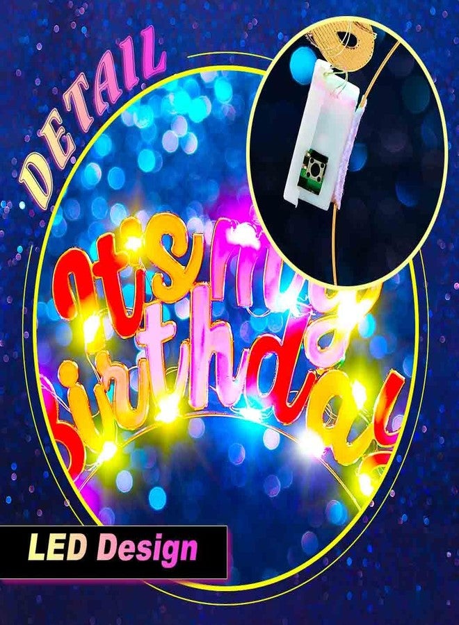 Zoestar Light Up Happy Birthday Headband Glow Birthday Theme Party Hair Accessories Women (Colorful, One Size) - Image 5