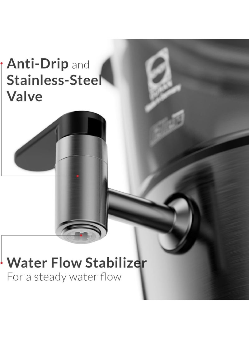 Feller Electric Glass Samovar Teamaker,German Schott Glass,3L Samovar+1L Teapot,2000W, Anti-Drip Valve+Water Flow Stabilizer, Digital Display - Image 5