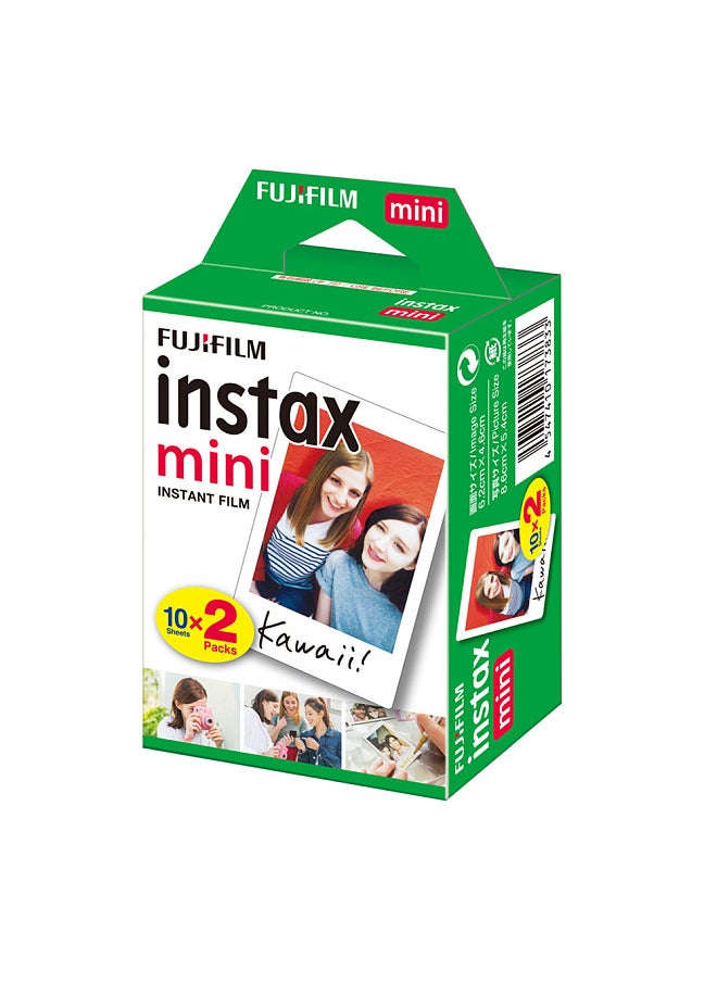 FUJIFILM Fujifilm Instax Mini 20 Sheets White Film Photo Paper Snapshot Album Instant Print for Fujifilm Instax Mini 7s/8/25/70/90/9/11  - Image 1
