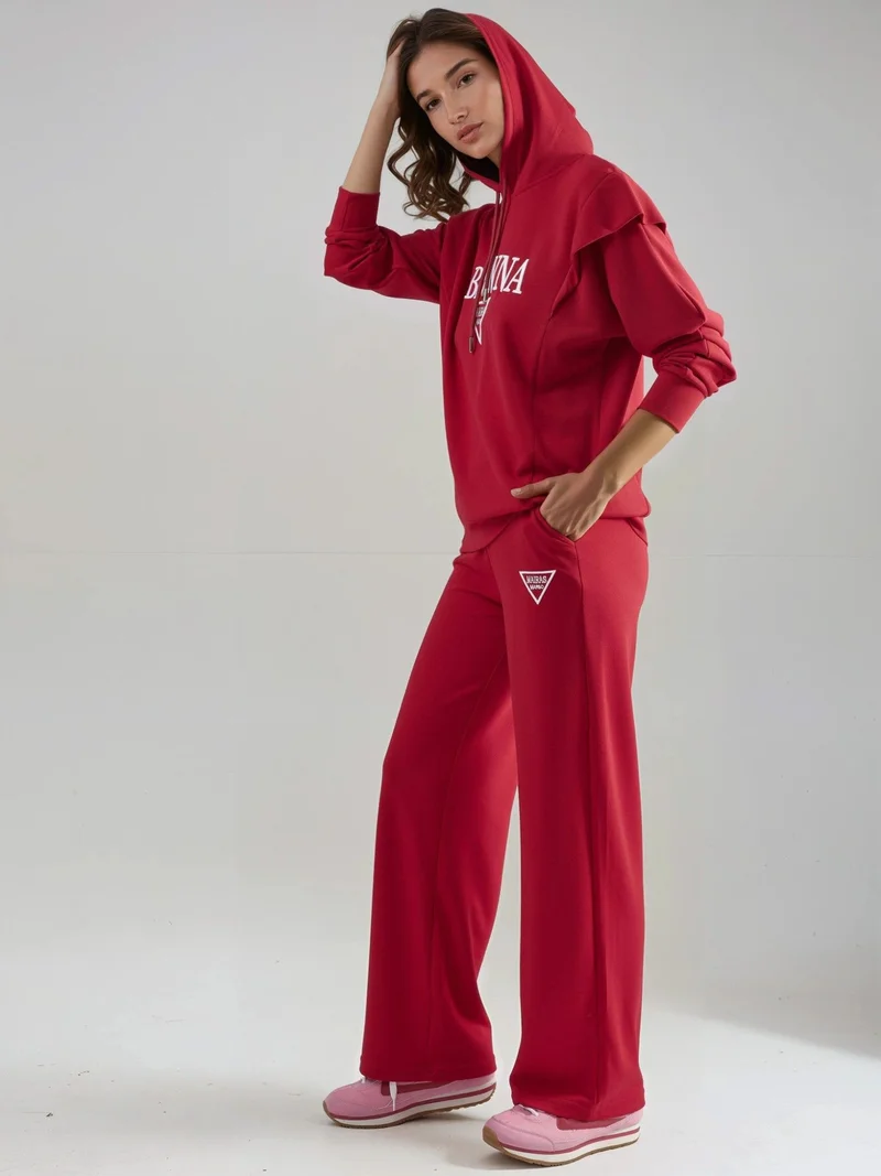 زوبعة Modal Touch Embroidered Hooded Two-Piece Set Bersan Collection