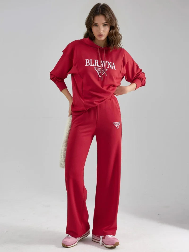 زوبعة Modal Touch Embroidered Hooded Two-Piece Set Bersan Collection