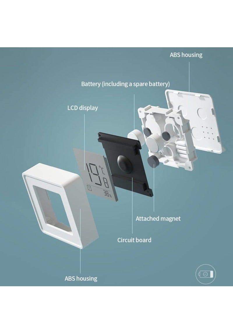 Thermometer and Hygrometer for Room, Indoor Mini Thermometer Hygrometer with Digital Temperature Humidity Meter Gauge Monitor, Large LCD Display Celsius for Greenhouse Baby Office Home Cellar 2Pcs - Image 4