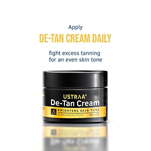 Ustraa Total De-Tan Kit - De-Tan Face Cream, 50gm - Effective Tan Removal | & De-Tan Face Scrub - With Walnut Granules, 100gm- Helps in Tan Removal & Even Skin Tone | For All Skin Types | No SLS - Image 4