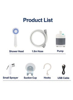 RAQTA Portable Shower, Portable Camp Shower Pump with Rechargeable Battery, Portable Shower for Camping, Portable Outdoor Shower Head for Camping, Hiking, Traveling  - Image 5