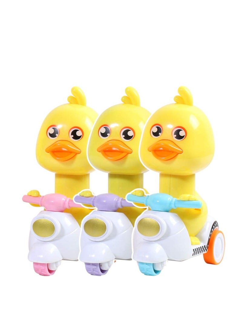 MUMS PLANET 3 in 1 Kids Toys Yellow Duck Toy Press type Motorcycle Toys-Children's games  - Image 1